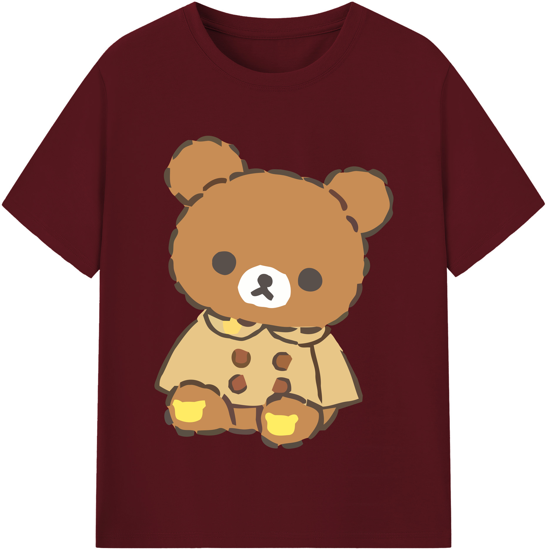 （画像用） リラックマ リラックマ キイロイトリ Rilakkuma Korilakkuma Kiiroitori 綿100％半袖Tシャツ（フロントプリント）